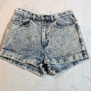 American Apparel Light High Waisted Denim Shorts